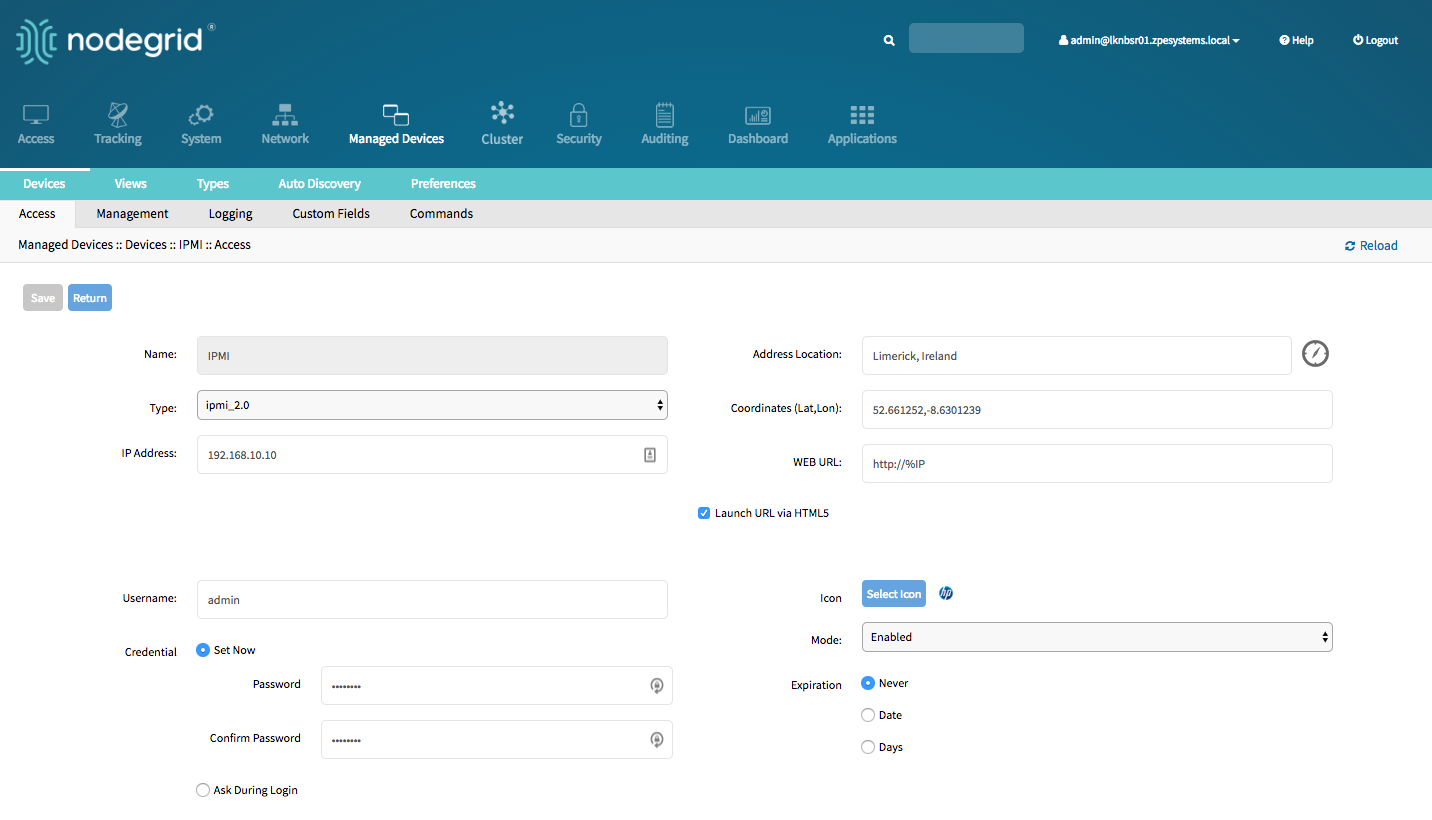 Service Processor Settings
